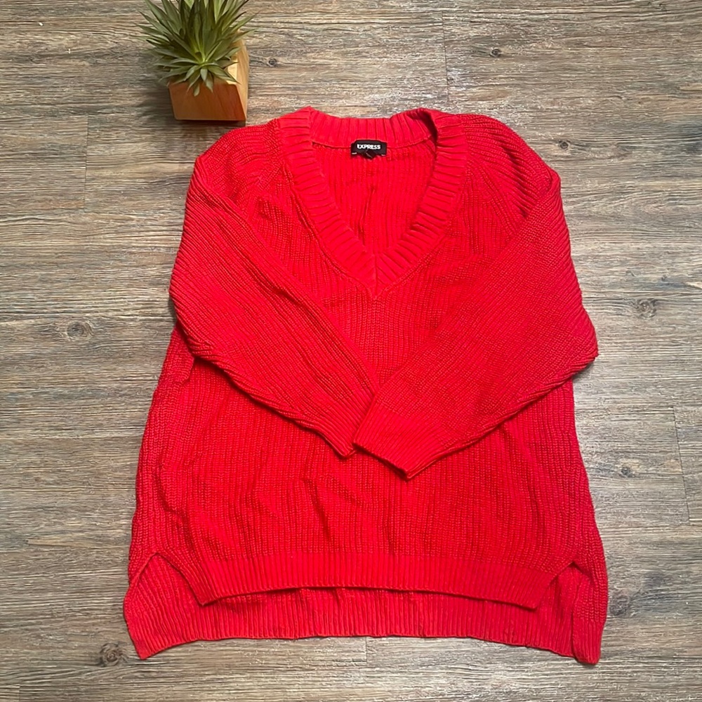 Express oversized red sweater